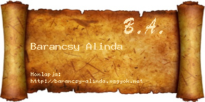 Barancsy Alinda névjegykártya
